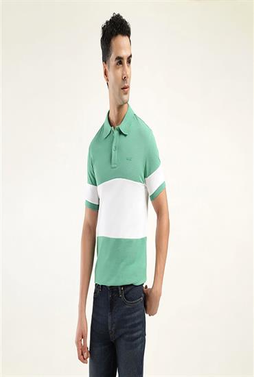 COLOR BLOCK POLO 02-CRÈME DE MENTHE